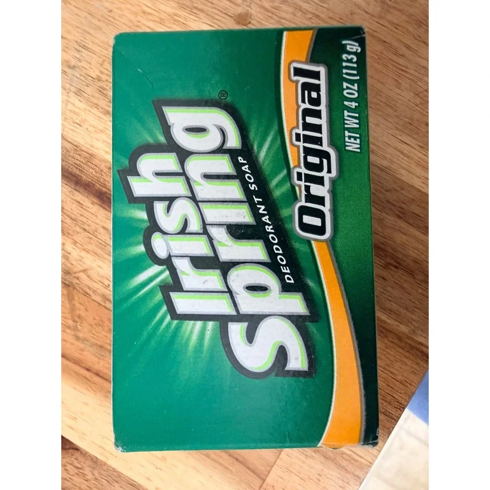Irish Spring Original Deodorant Soap 4 Bar Pack 4oz Original Formula No Flax Oil
